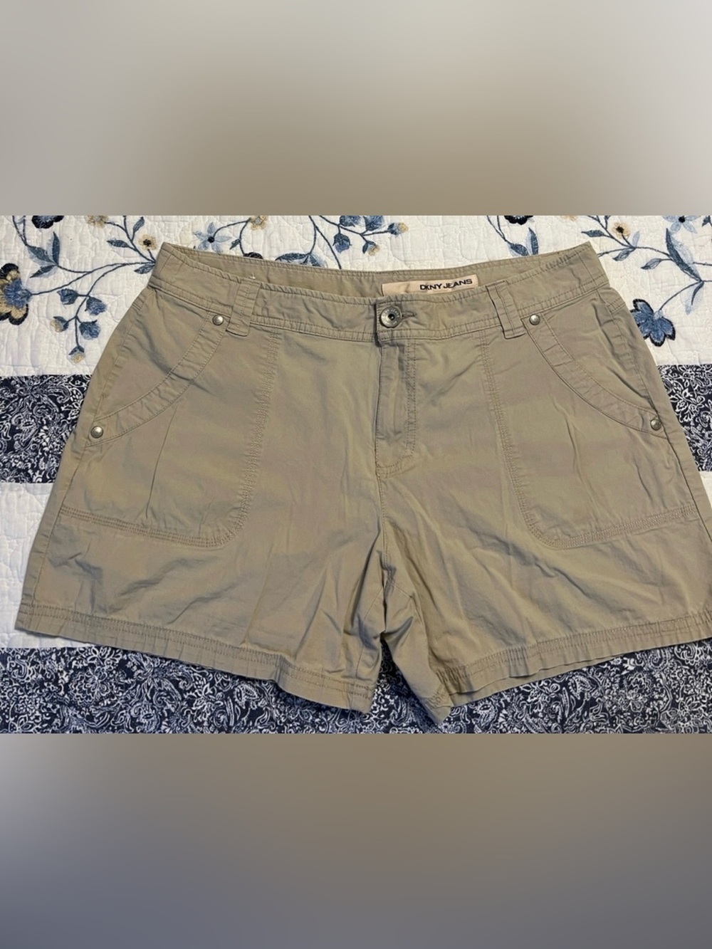 DKNY Tan Utility Shorts with Front Pockets